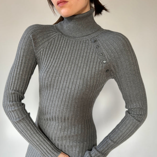 2000s Charcoal Ribbed Turtleneck (S)