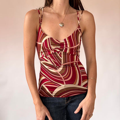 Y2K Groovy Abstract Top (XS)
