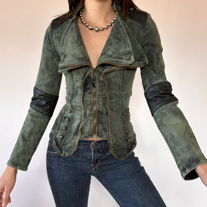 2000s Moto Zip Up Jacket (XS)