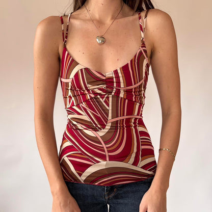 Y2K Groovy Abstract Top (XS)