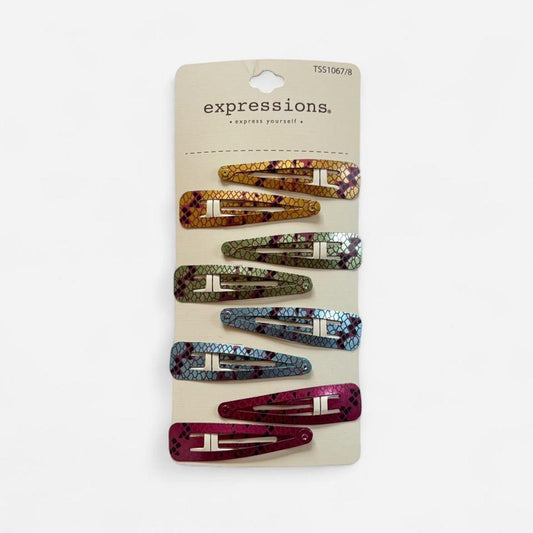 Y2K Deadstock Snakeskin Hair Clips