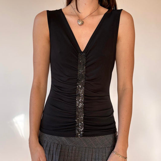 Y2K Ruched Sequin Top (M)