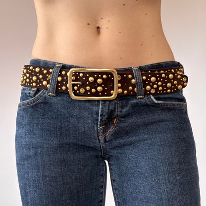 Y2K Suede Studded Belt (L/XL)