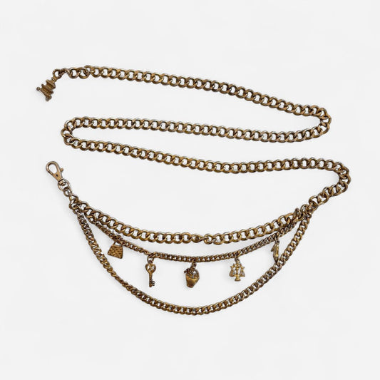 Vintage Chunky Charmed Chain Belt