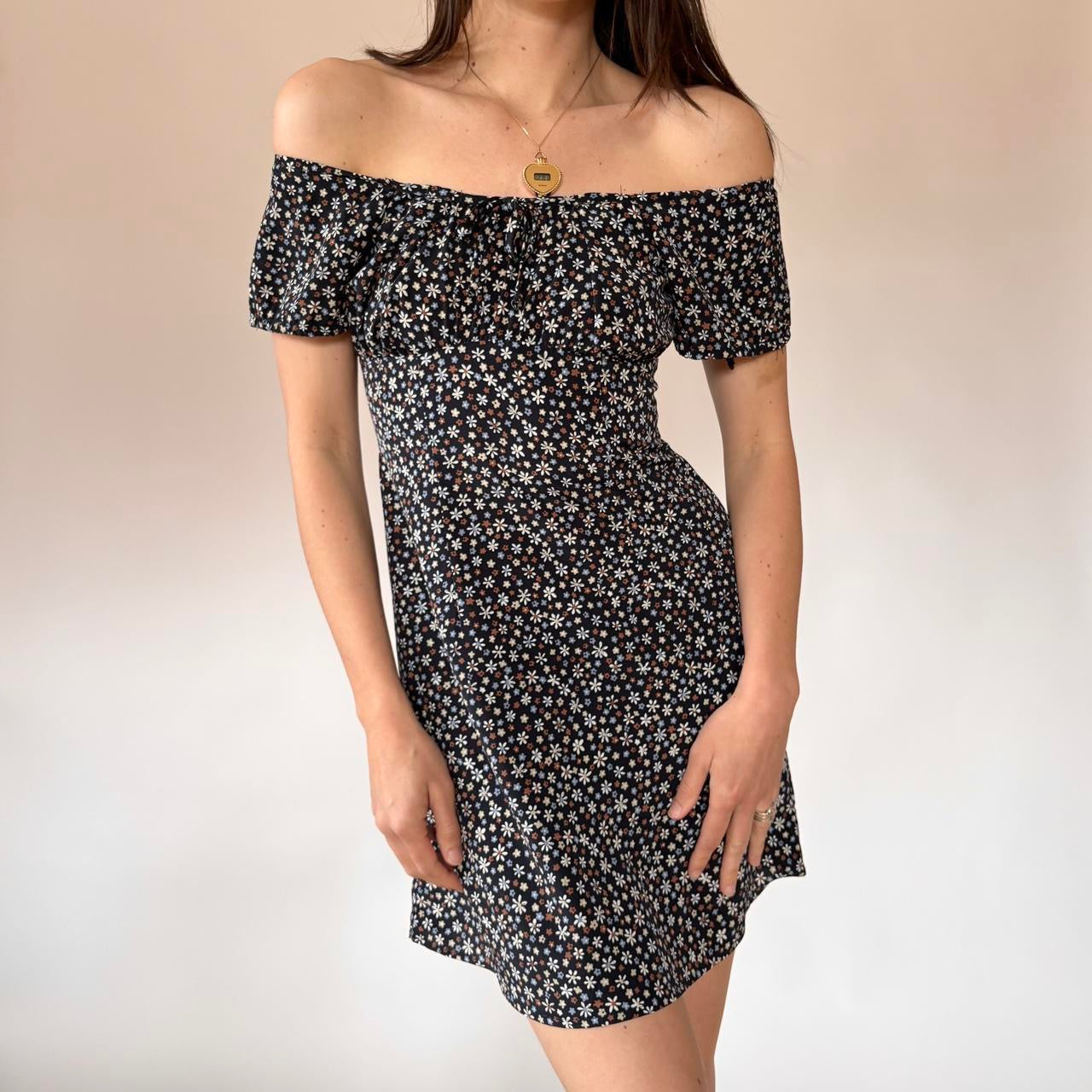 90s Floral Babydoll Dress (XS)