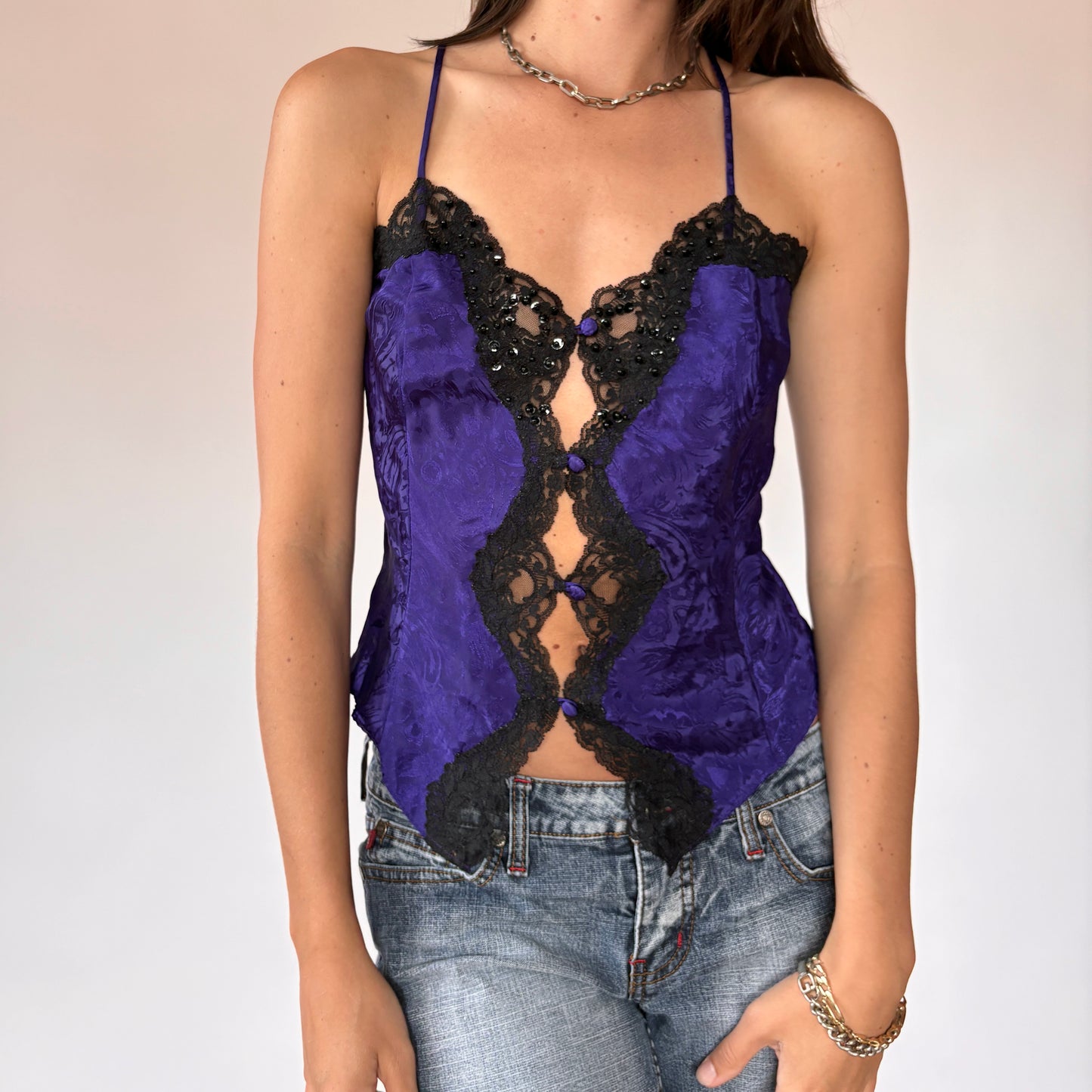 90s Purple Button Front Cami (S/M)