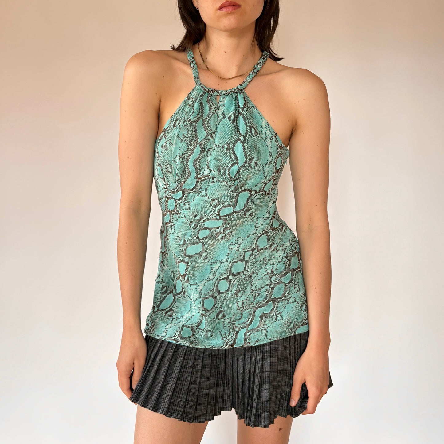 2000s Silk Snakeskin Top (S)