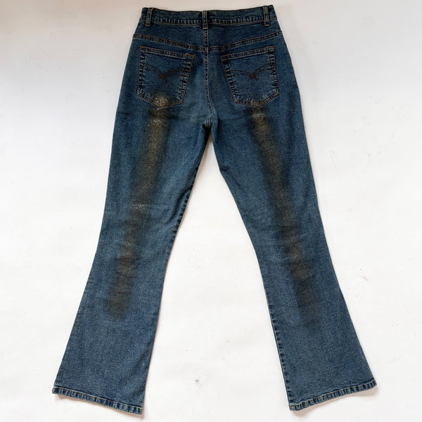 Y2K Glitter Flare Jeans (XS)