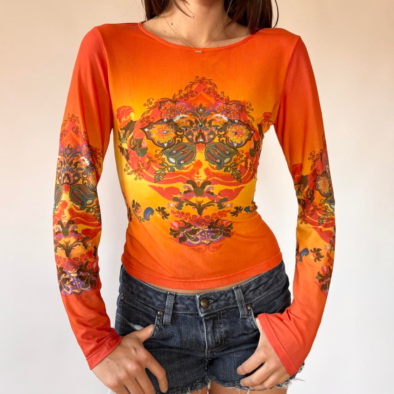 Y2K Mesh Sunset Top (M)