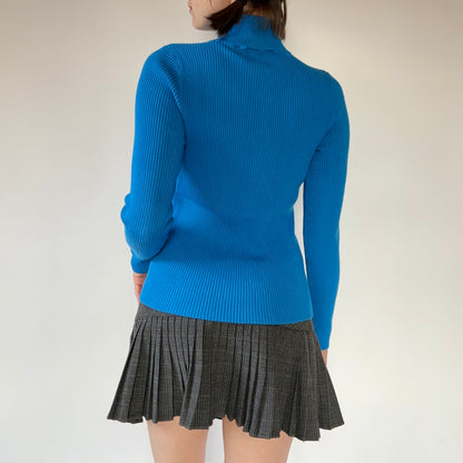 2000s Royal Blue Ribbed Knit (S/M)