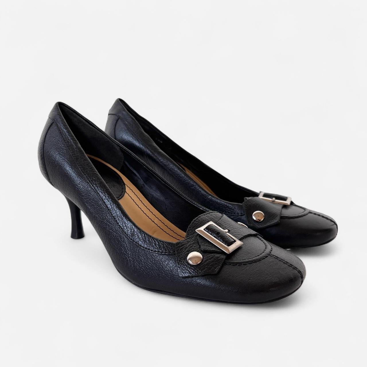 Y2K Nine West Leather Kitten Heels (7.5)