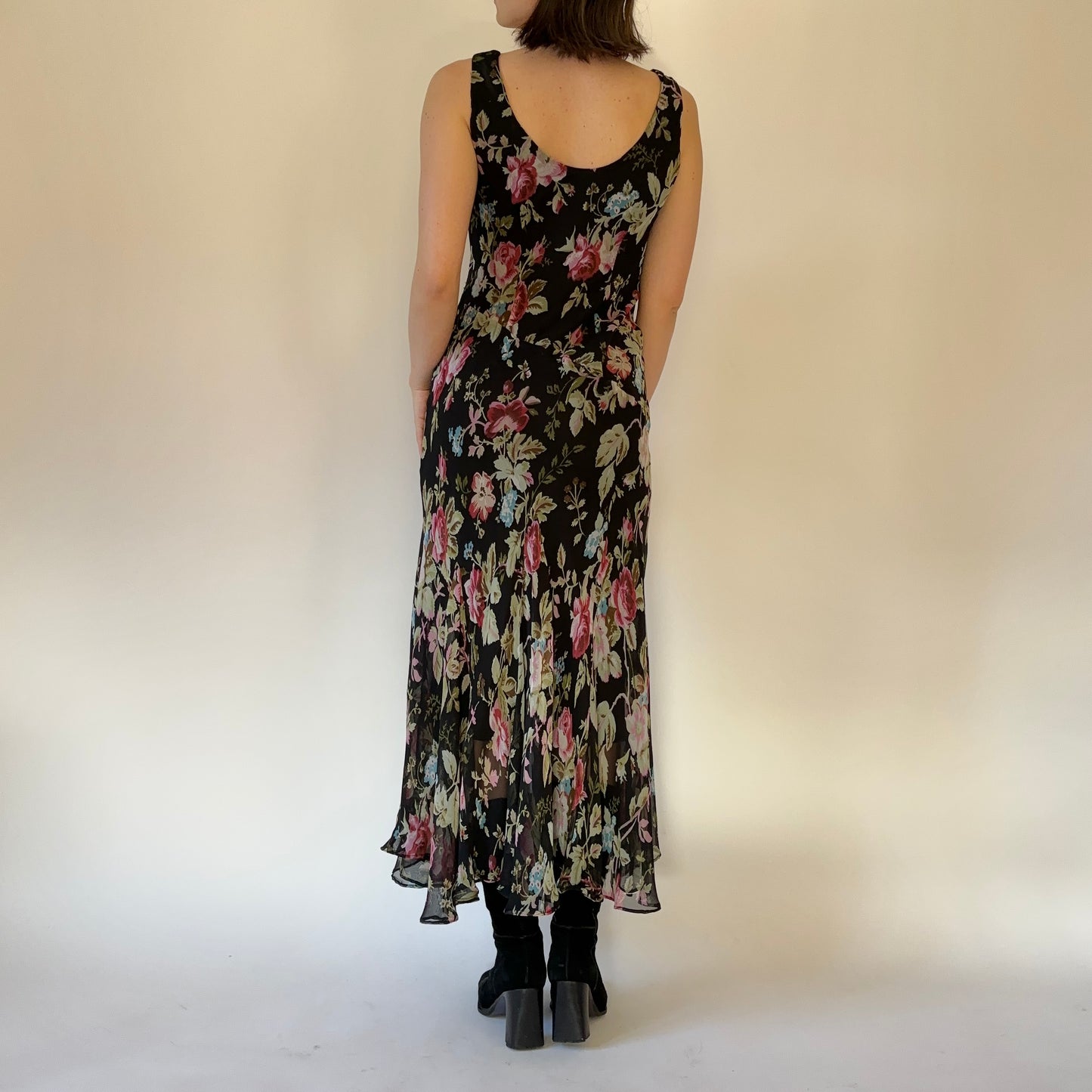 90s Floral Maxi Dress (S)