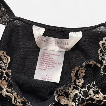 Y2K Embroidered Mesh Cami Top (S/M)