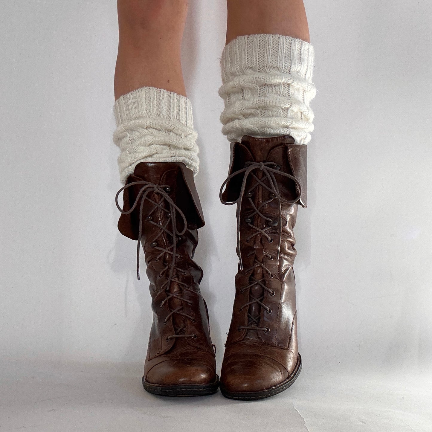 Y2K Heeled Lace Up Boots (8.5)