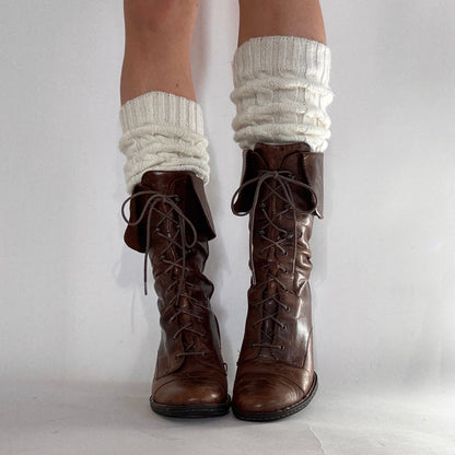 Y2K Heeled Lace Up Boots (8.5)