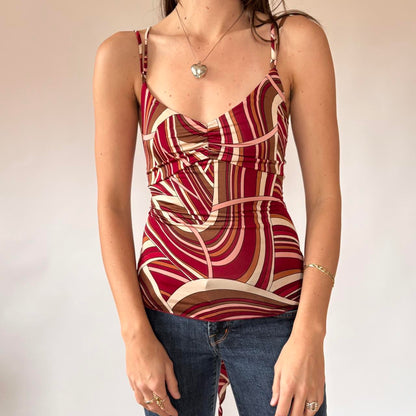 Y2K Groovy Abstract Top (XS)