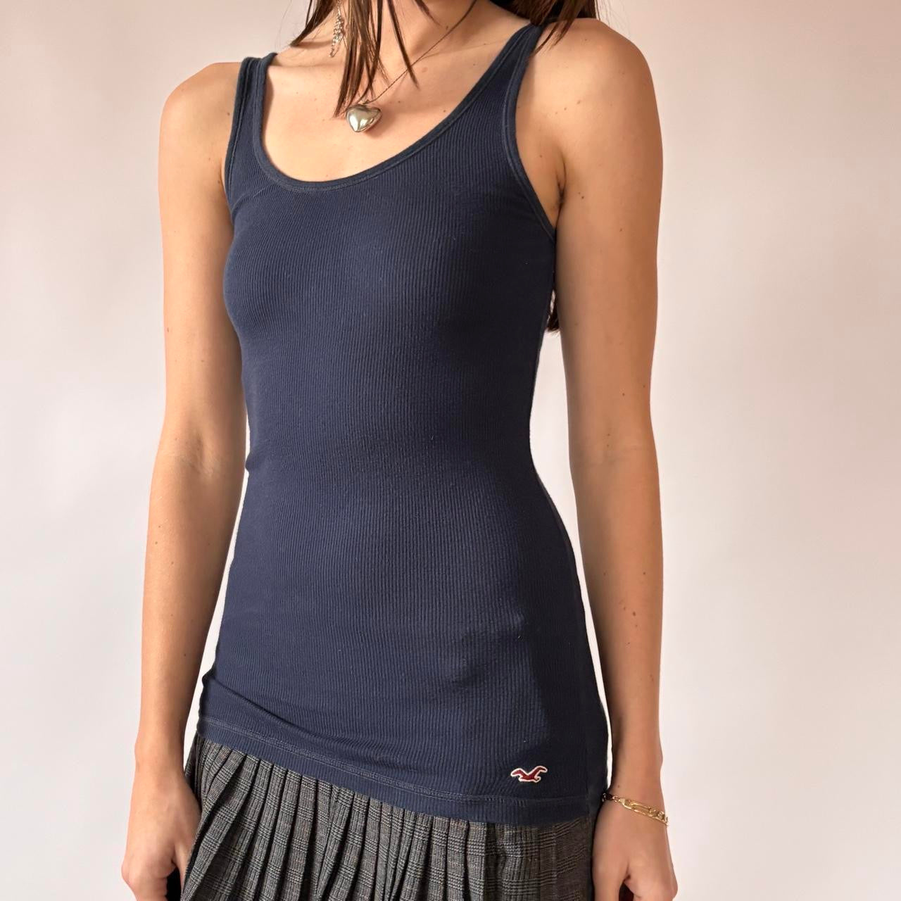 Hollister Navy Ribbed Tank Top (XS/S)