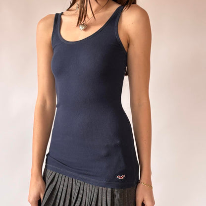 Hollister Navy Ribbed Tank Top (XS/S)