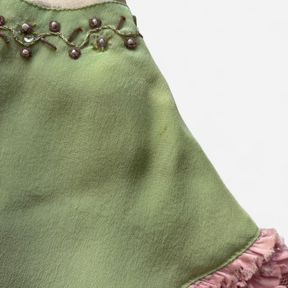 Y2K Silk Embellished Top (M)