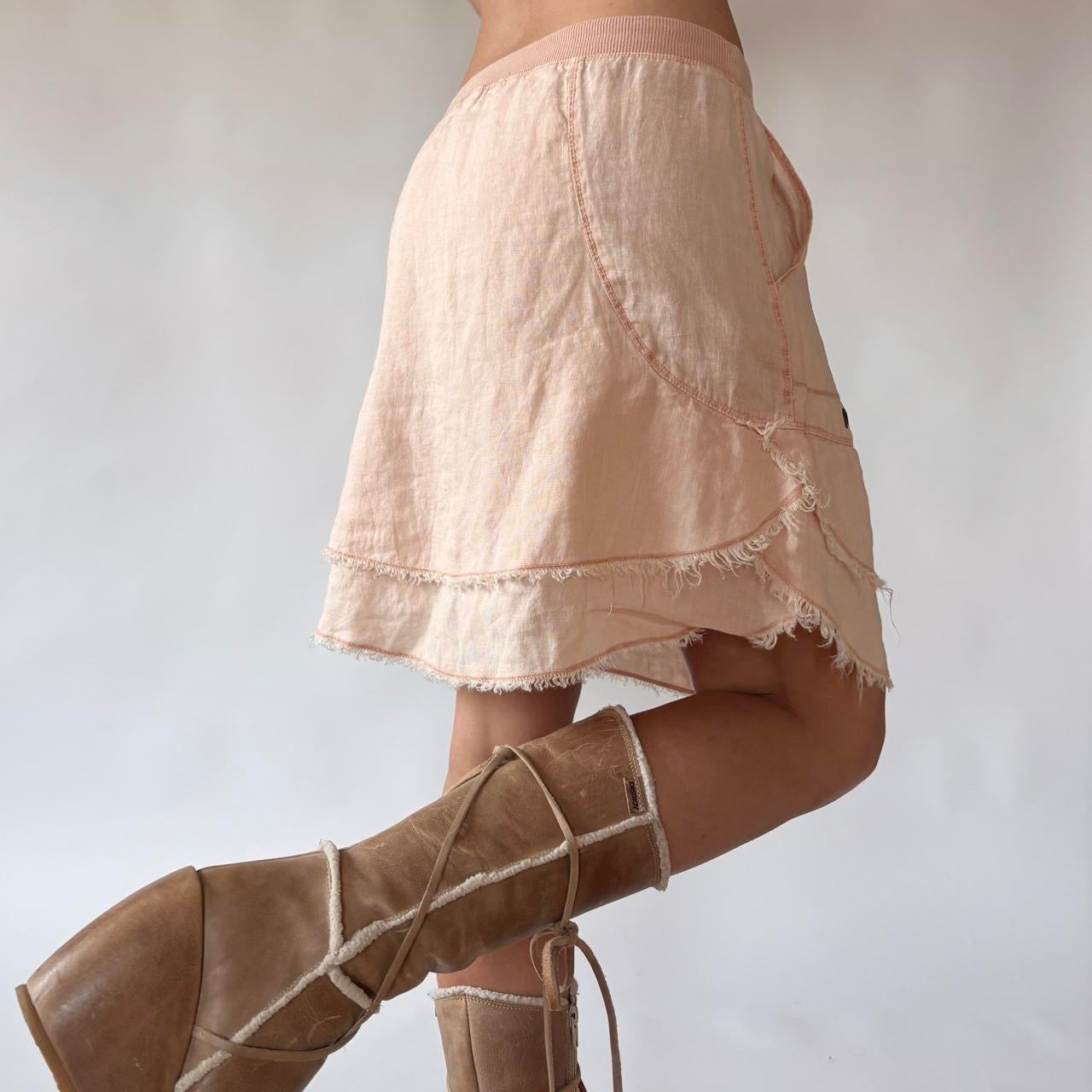 Deadstock 2000s Linen Skirt (XS-M)