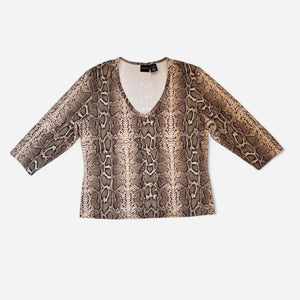 Y2K Snakeskin Printed Top (L/XL)