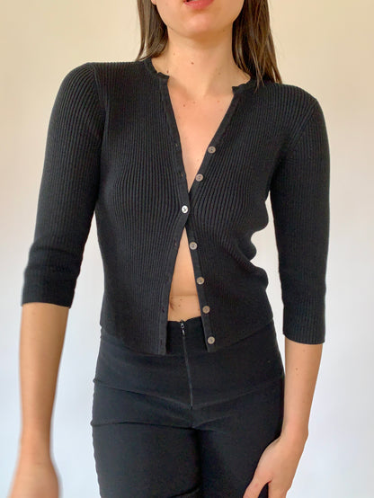 Vintage Ribbed Cardi - Small