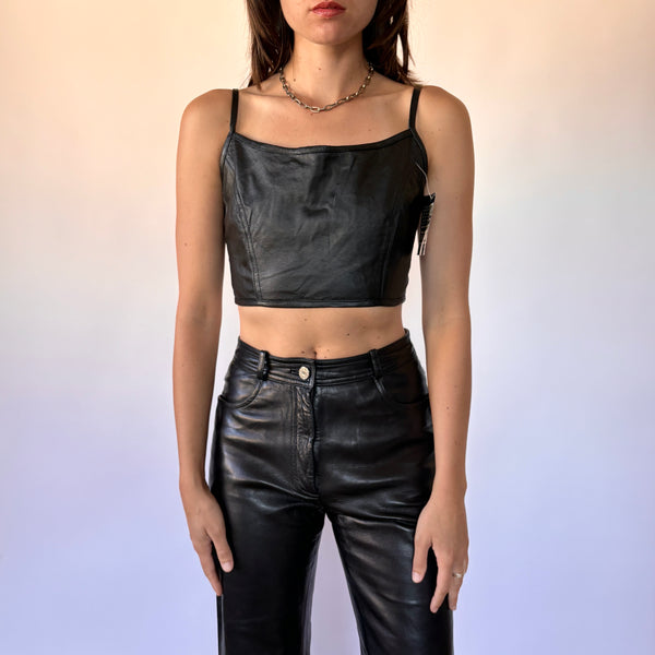 Deadstock 90s Leather Tank (XS)