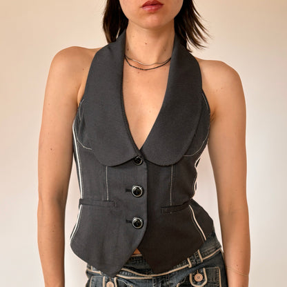 Y2K Corpcore Suit Vest (M)