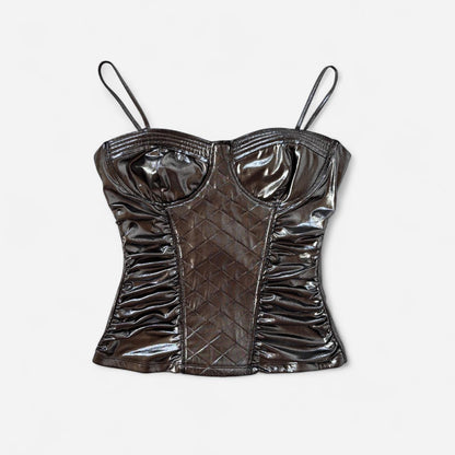 Y2K Chrome Bustier Top (M)