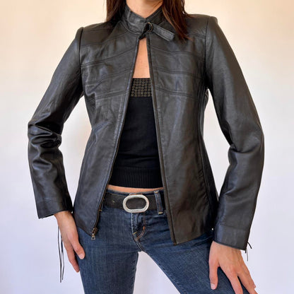 Italian Leather Moto Jacket (S)