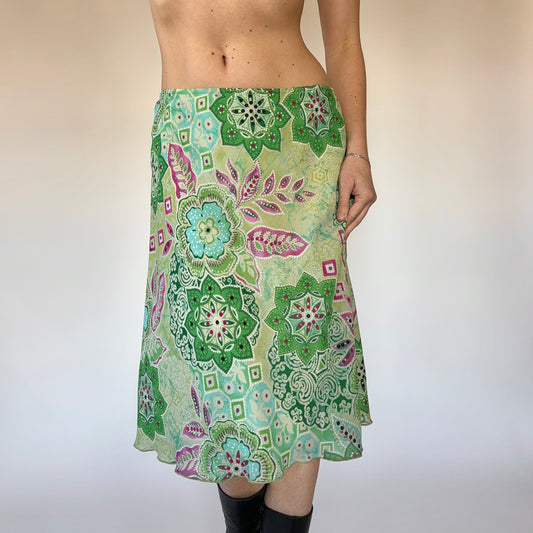 Y2K Medallion Midi Skirt (S/M)