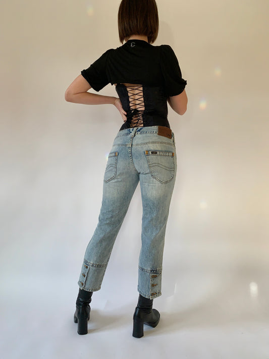 Y2K Denim Capris - Small