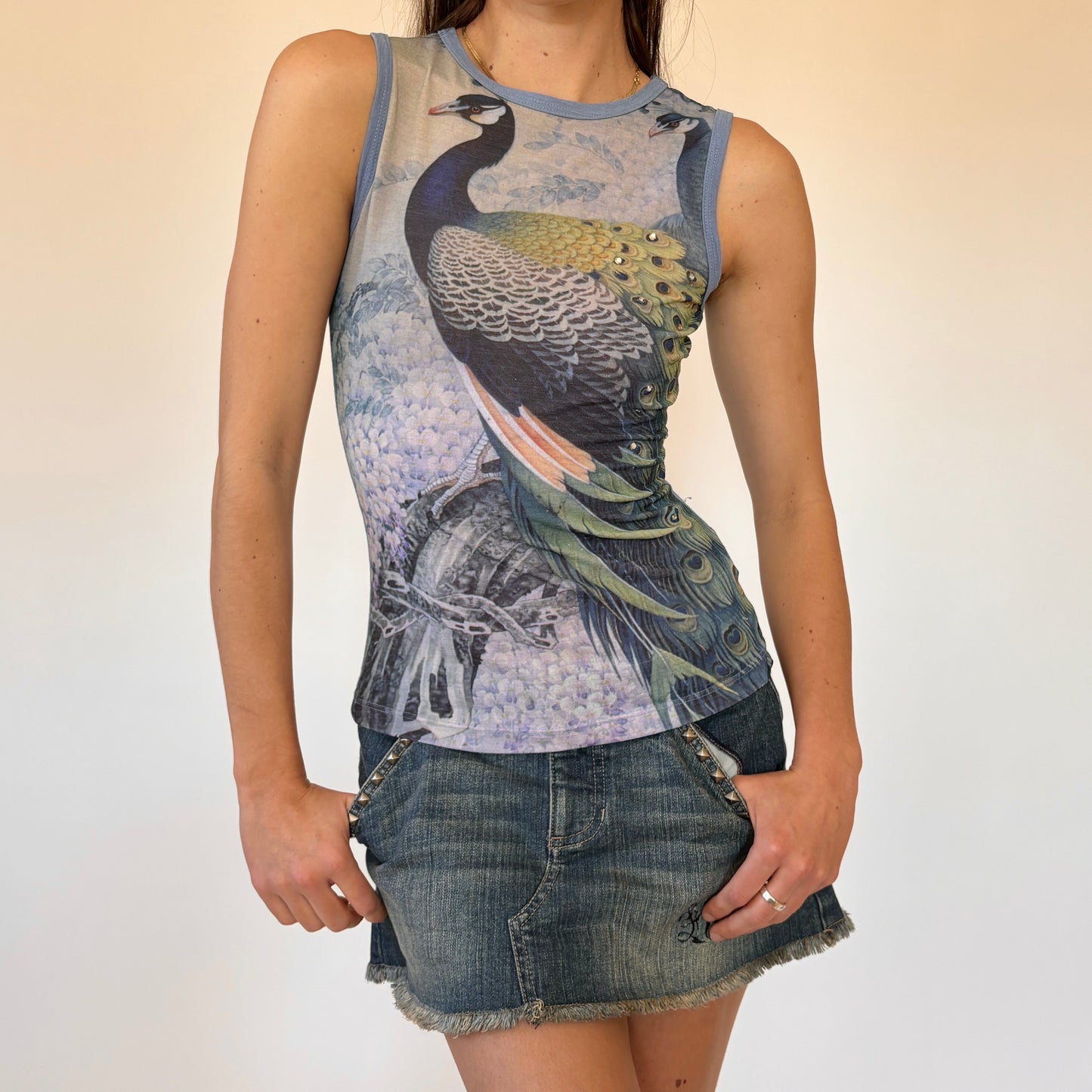 Y2K Mesh Peacock Tank (S)