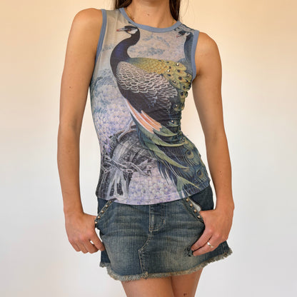 Y2K Mesh Peacock Tank (S)