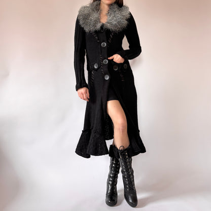 Y2K Faux Fur Cardigan (M)