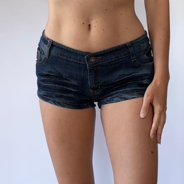 Y2K Denim Micro Shorts (M)