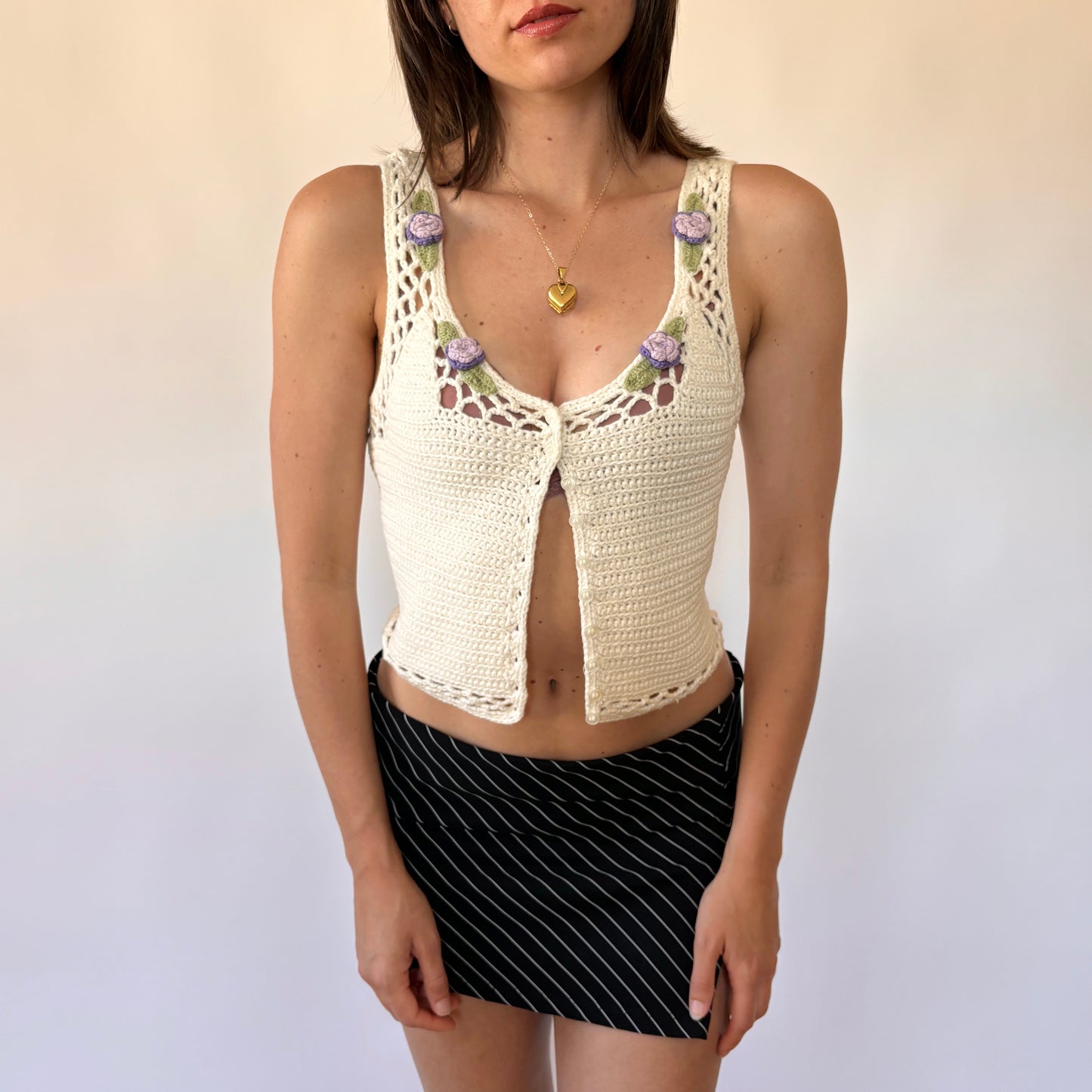 90s Crochet Florette Tank (S)