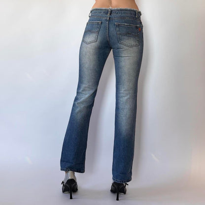 Y2K Faded Low Rise Jeans (XS)