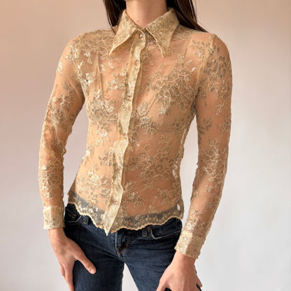 Y2K Lacy Blouse (XS)
