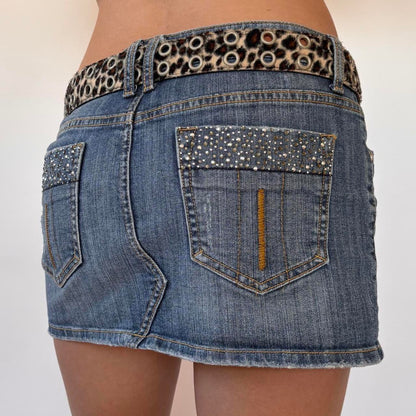 90s Fuzzy Leopard Grommet Belt