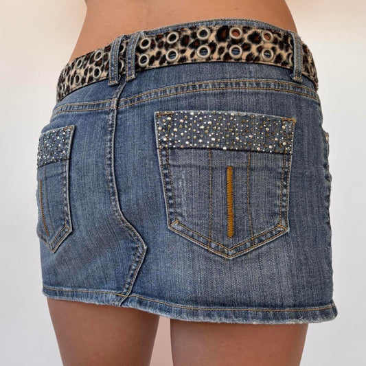 90s Fuzzy Leopard Grommet Belt