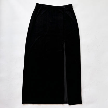 90s Noir Velvet Maxi Skirt (S/M)