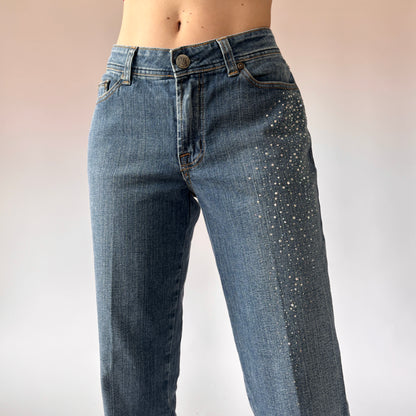Y2K Rhinestone Embellished Jeans (S/M)