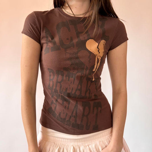 Y2K Achy Breaky Heart Baby Tee (XS/S)