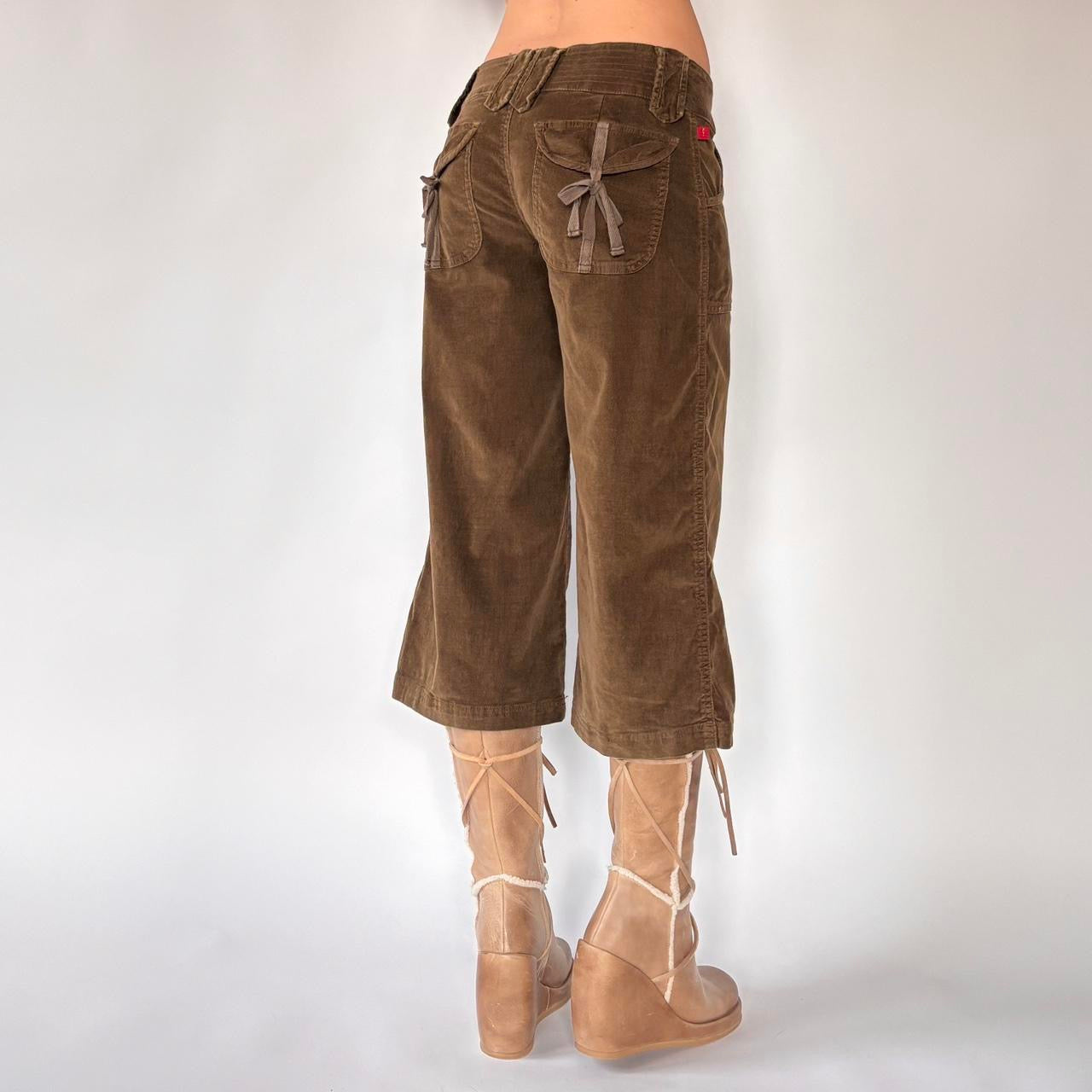 Y2K Low Rise Corduroy Capris (S)