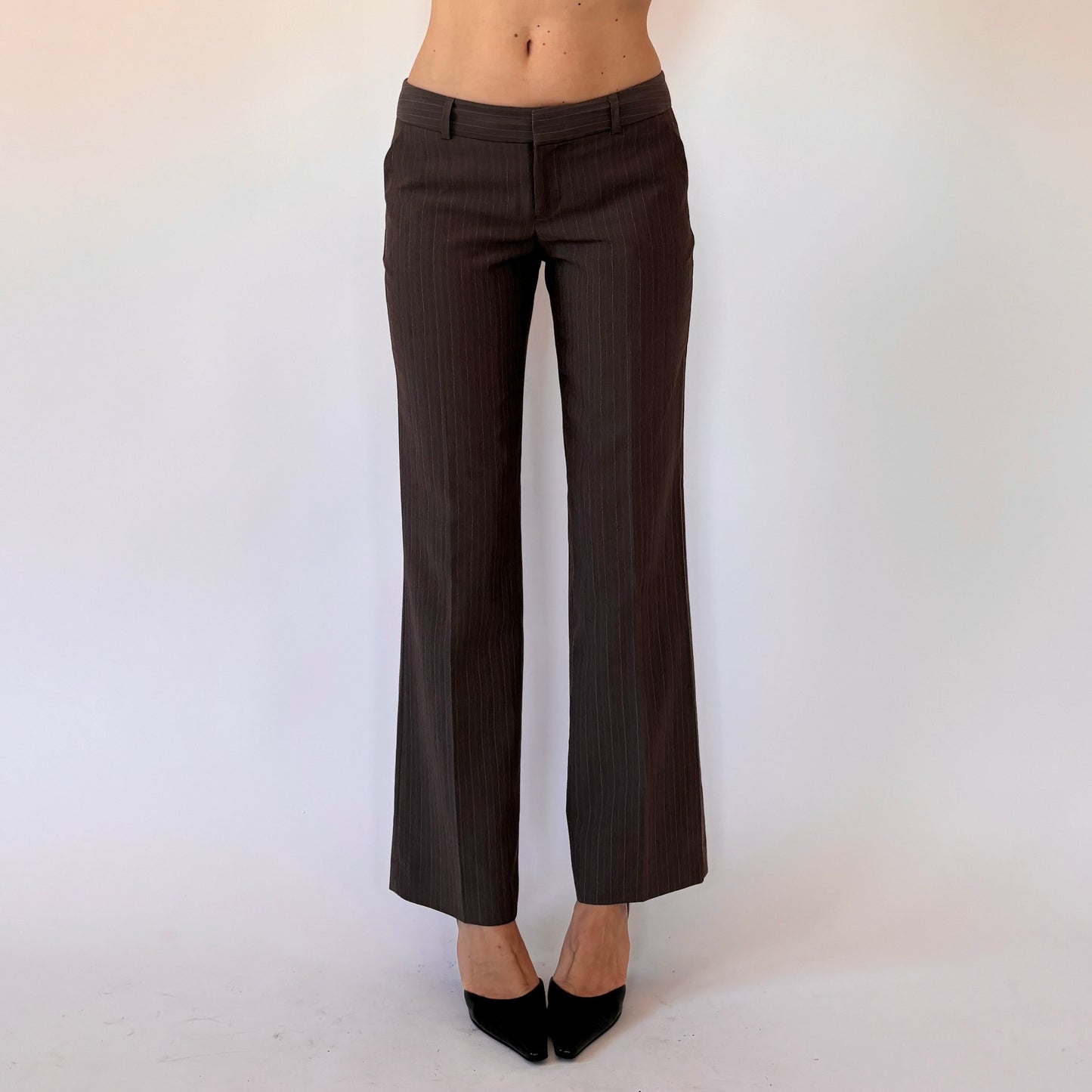 2000s Corpcore Pinstripe Trousers (XS)