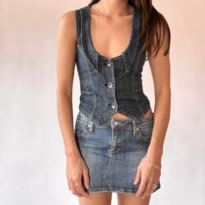 Y2K Denim Vest (S/M)