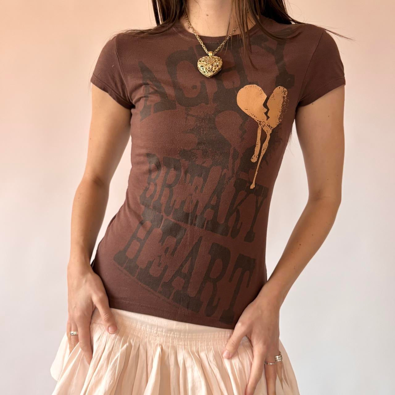 Y2K Achy Breaky Heart Baby Tee (XS/S)