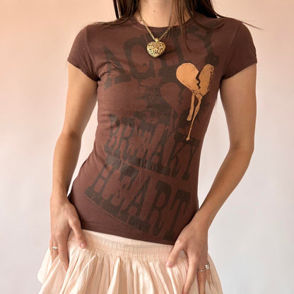 Y2K Achy Breaky Heart Baby Tee (XS/S)