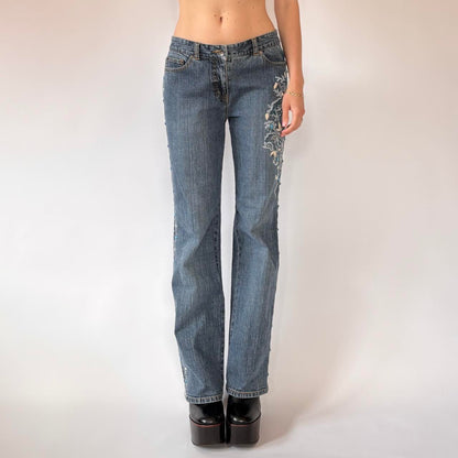 Y2K Beaded Jeans (S/M)